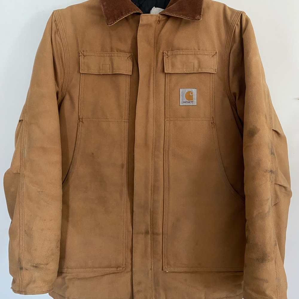 Carhartt Tan Performance Jacket with Corduroy Collar